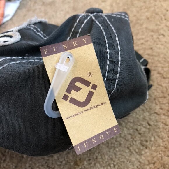 NEW NWT FUNKY JUNQUE Ballcap Dog Mom Bone Paw Patch Embroidery Hat Baseball Cap - Picture 6 of 11